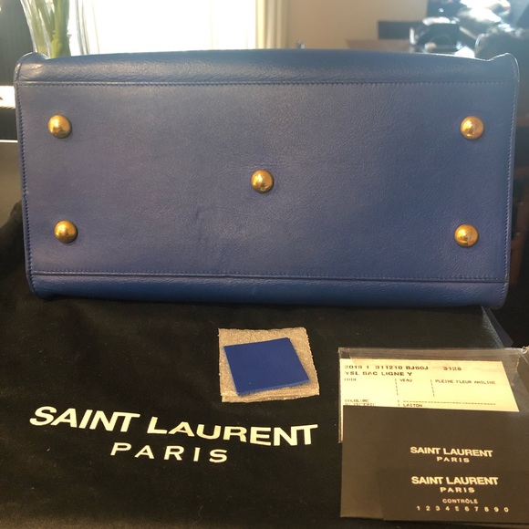 ⛔️SOLD🚫Saint Laurent Cabas ChYc Blue Leather BAG - Picture 6 of 8